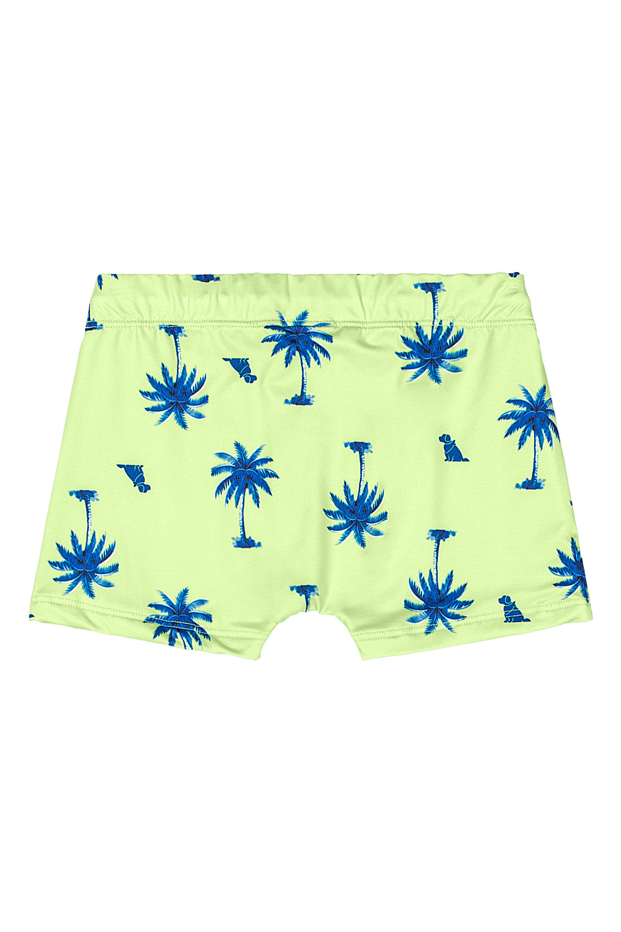 Sunga Boxer Menino em Malha UV com Estampa Sublimada (Verde Claro) Quimby - Imagem 6